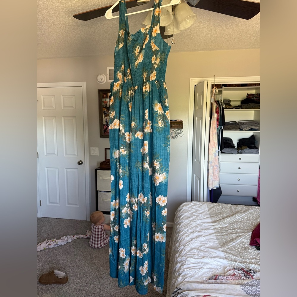 Henly smocked floral jumpsuit